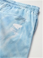 MSFTSrep - Slim-Fit Mid-Length Tie-Dyed Logo-Print Swim Shorts - Blue