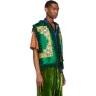 Gucci Green Floral Velvet Jacquard Vest