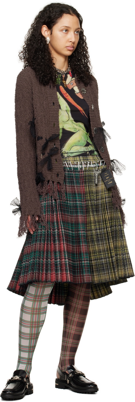 Chopova Lowena Green & Red Wood Miniskirt Chopova Lowena