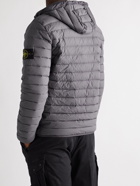 Stone Island - Logo-Appliquéd Quilted Shell Down Hooded Jacket - Gray
