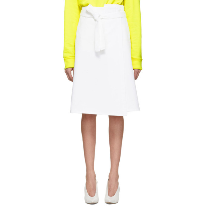 A-Plan-Application White Denim Wrap Skirt