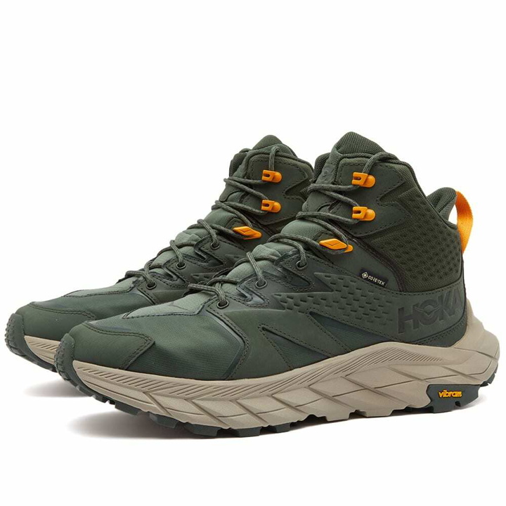 Photo: Hoka One One Men's M Anacapa Mid GTX Sneakers in Thyme/Radiant Yellow