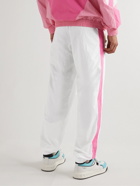 Balmain - Barbie Straight-Leg Logo-Appliquéd Striped Shell Track Pants - White
