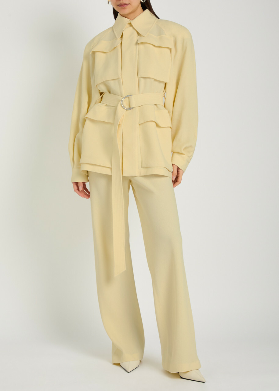 Wardrobe.nyc Belted Crepe Jacket Yellow