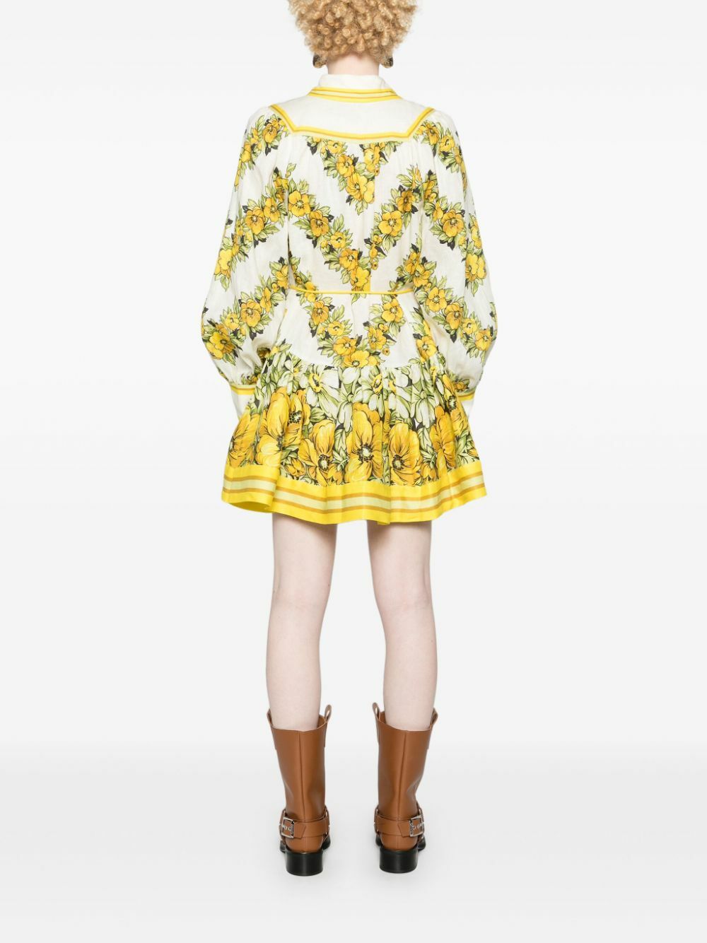 gisela mini dress ALEMAIS Yellow Gisela Mini Shirt Dress ALÉMAIS