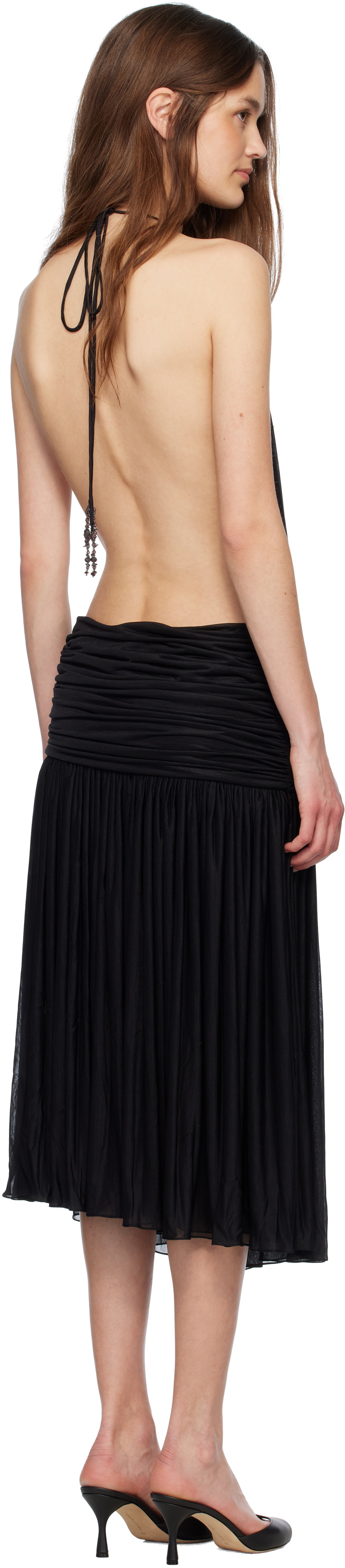 Mirror Palais Black 'La Piscine' Lady Length Midi Dress