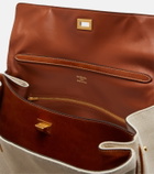 Balenciaga Rodeo Medium leather-trimmed canvas top-handle bag