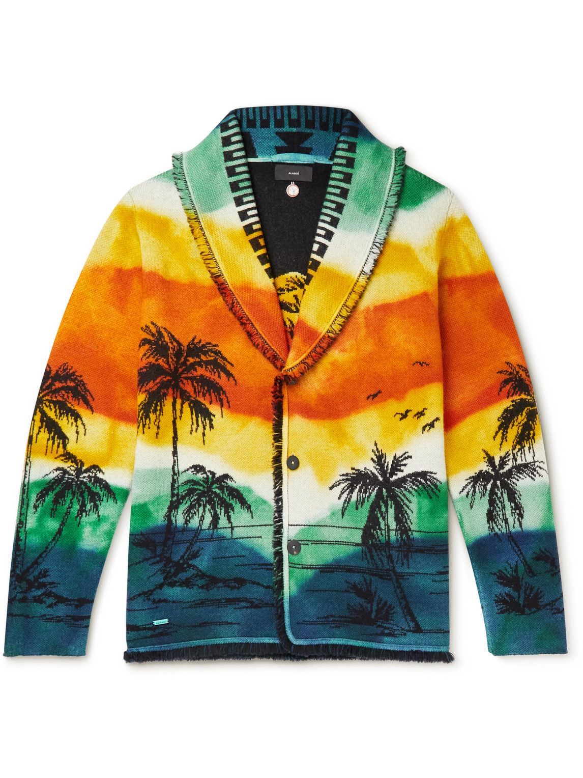 Alanui Kids palm tree-print fringed cardigan - Multicolour