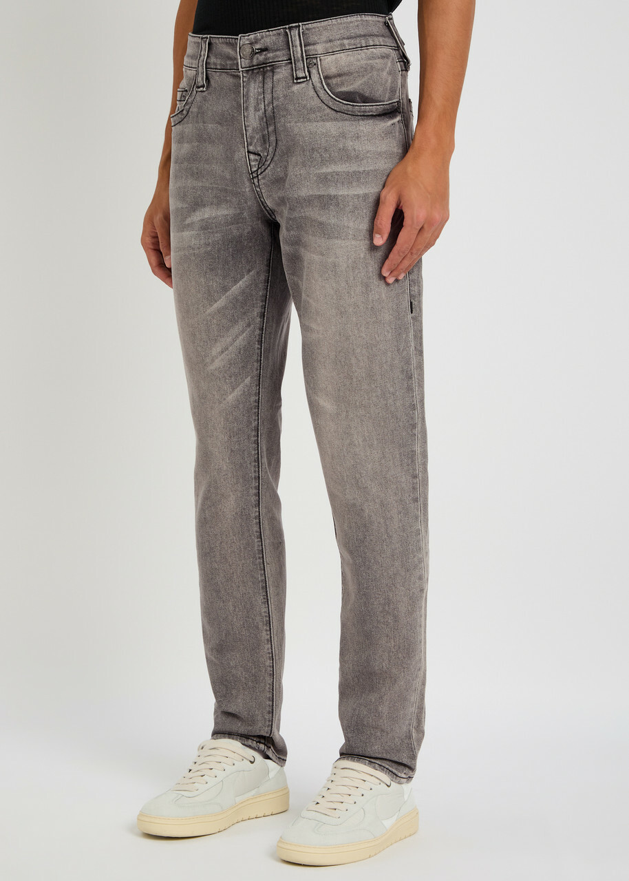 True Religion Rocco Painted Slim-leg Jeans Grey