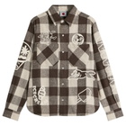 ICECREAM Men's Multi Logo Check Ls Shirt in Brown