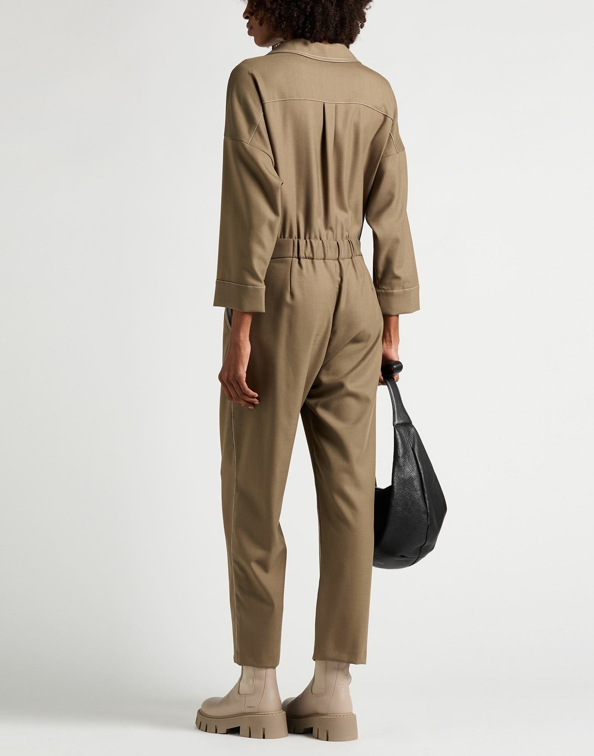 Maje Womens Jumpsuit Khaki