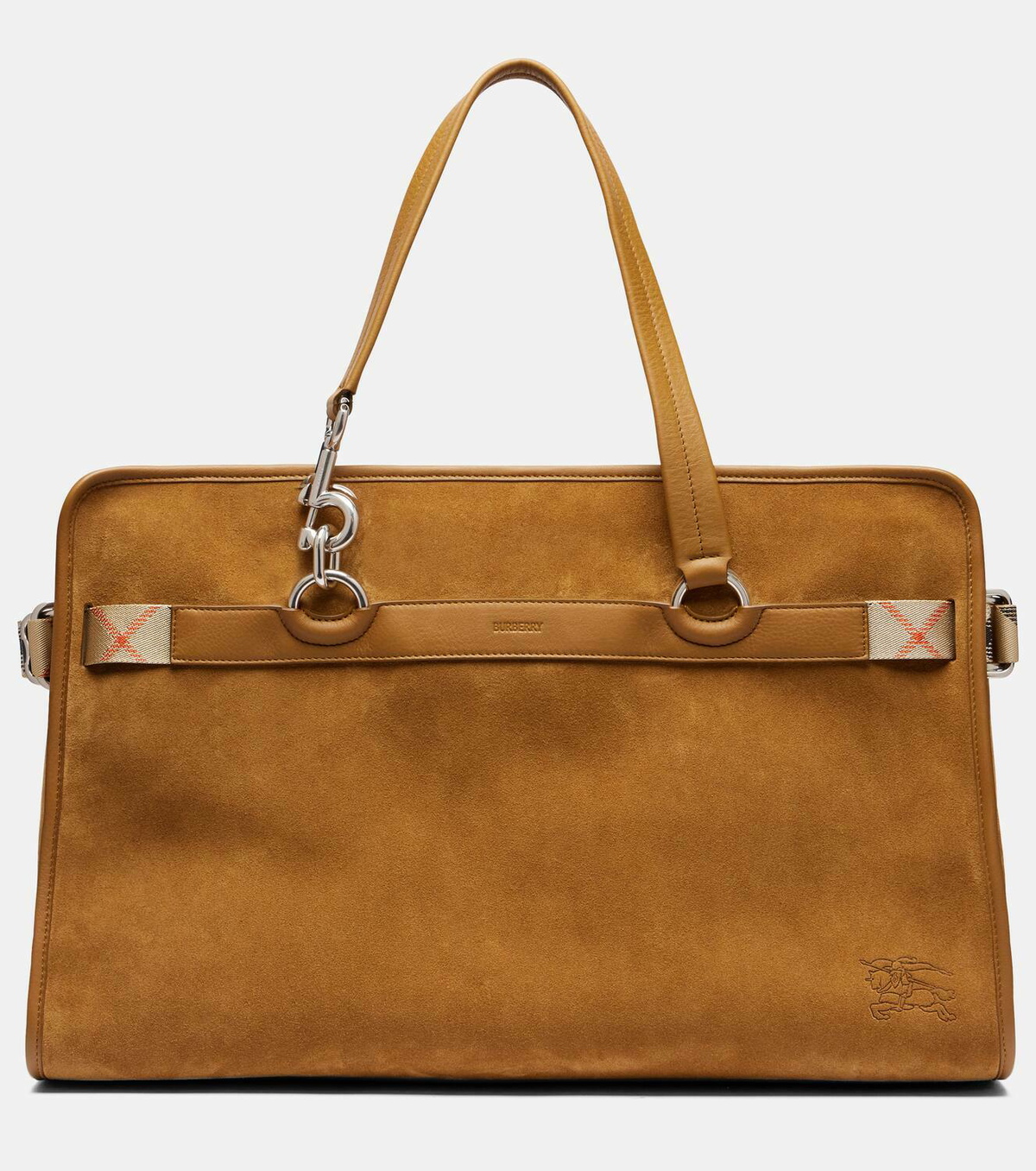 Burberry B Clip Holdall suede duffel bag