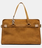 Burberry B Clip Holdall suede duffel bag