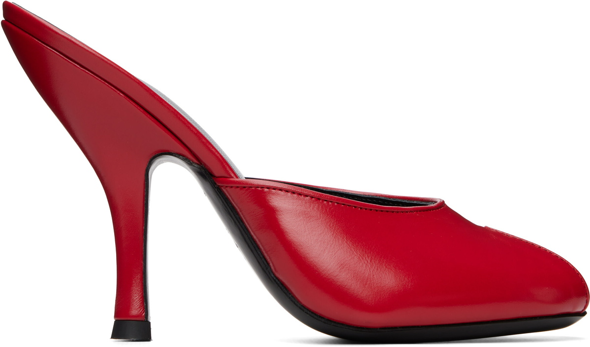 JUDE Red Date Mule Heeled Sandals