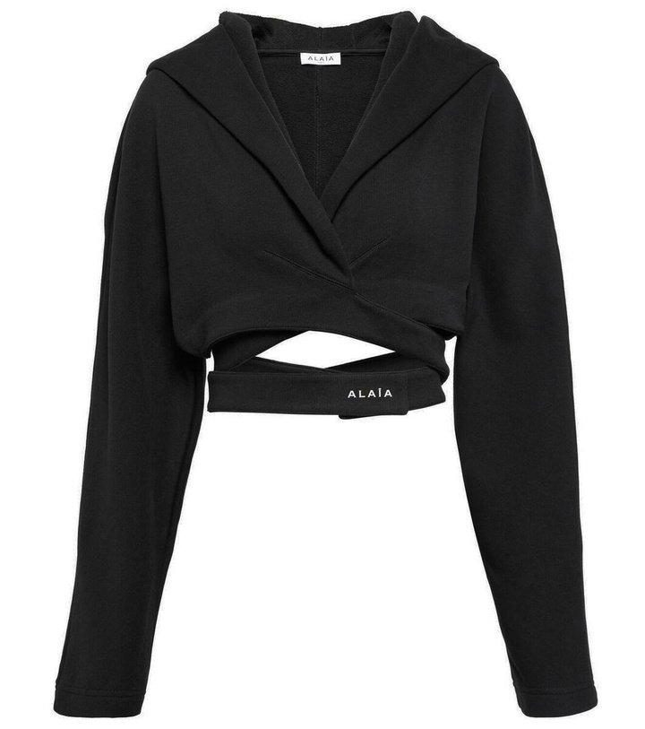 Photo: Alaïa Cropped cotton jersey hoodie