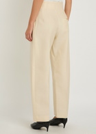 Khaite Somera Wool and Silk-blend Trousers Ivory