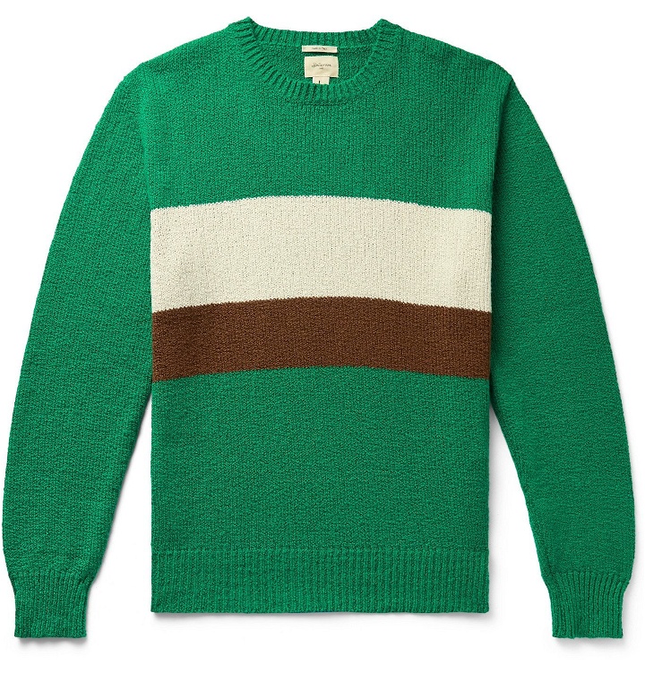 Photo: Bellerose - Striped Cotton Sweater - Green