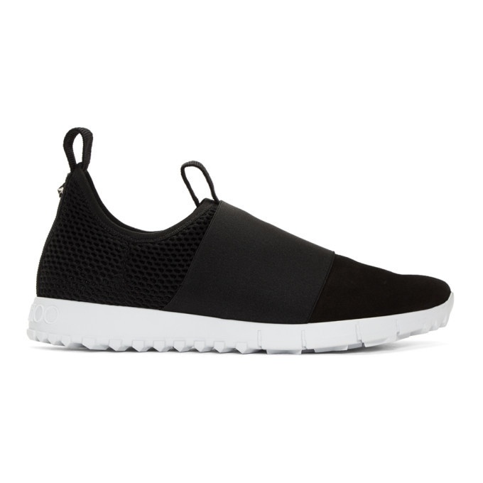 Photo: Jimmy Choo Black Suede and Mesh Oakland Slip-On Sneakers