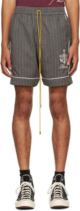 Photo: Rhude Gray Pinstripe Shorts