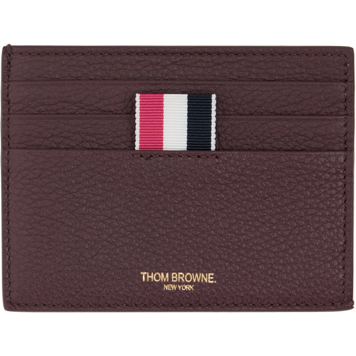 Photo: Thom Browne Burgundy Soft Pebble Grain Note Compartment Card Holder