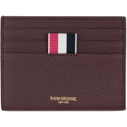 Thom Browne Burgundy Soft Pebble Grain Note Compartment Card Holder