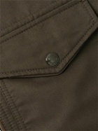 TOM FORD - Leather-Trimmed Cotton-Blend Bomber Jacket - Green