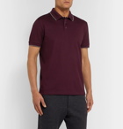 Berluti - Slim-Fit Contrast-Tipped Cotton-Piqué Polo Shirt - Burgundy