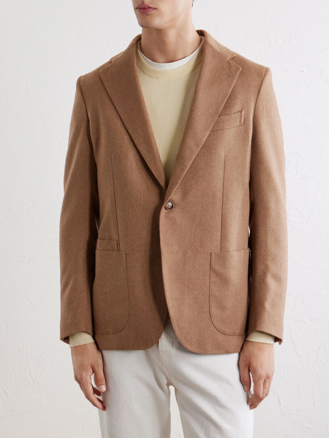 De Petrillo - Posillipo Brushed Camel Hair Blazer - Neutrals