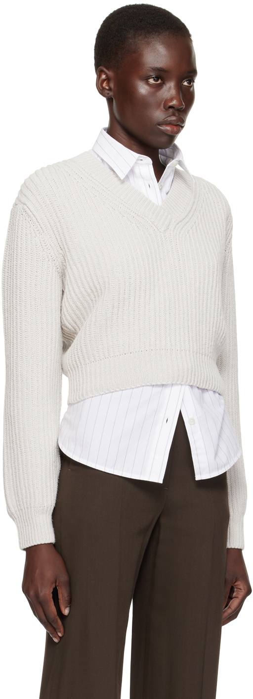 Recto Off-White V-Neck Sweater