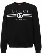 GUCCI Logo Light Felted Cotton Sweatshirt