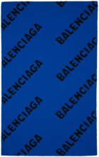 Balenciaga Blue Allover Logo Scarf