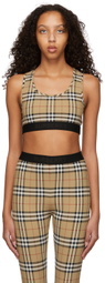 Burberry Beige Vintage Check Dalby Sports Bra