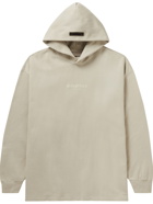 FEAR OF GOD ESSENTIALS - Logo-Flocked Cotton-Blend Jersey Hoodie - Neutrals