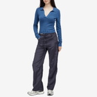 Daily Paper Women's Ada Knit Polo Top in Vintage Indigo