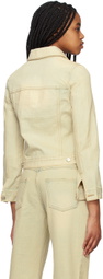 We11done Beige Faded Denim Jacket