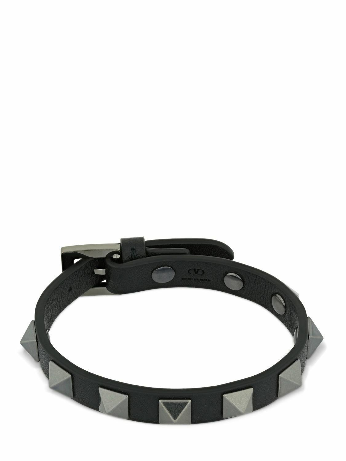 Photo: VALENTINO GARAVANI - Rockstud Leather Belt Bracelet