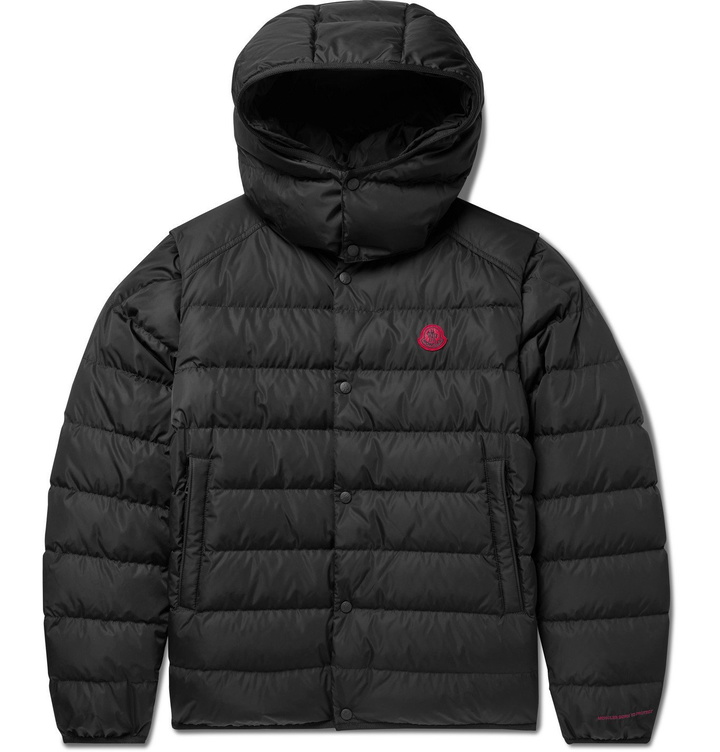 Photo: MONCLER - Dabos Convertible Logo-Appliquéd Quilted ECONYL Hooded Down Jacket - Black