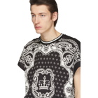 Dolce and Gabbana Black and Off-White Bandana T-Shirt