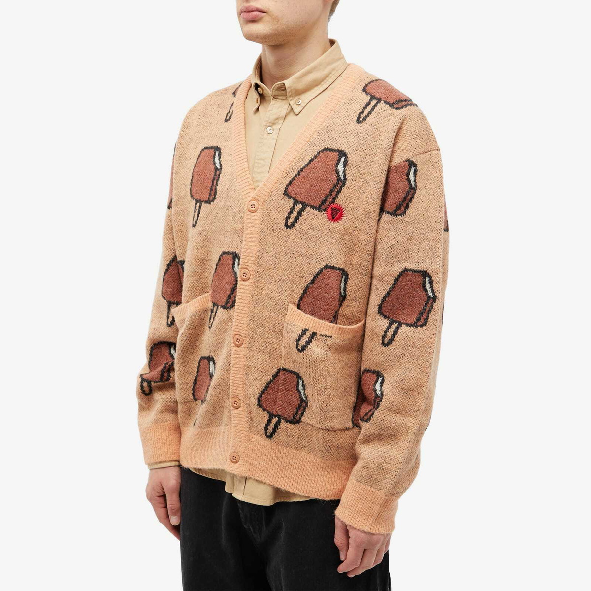 ICECREAM Men's Popsicle Cardigan in Beige ICECREAM