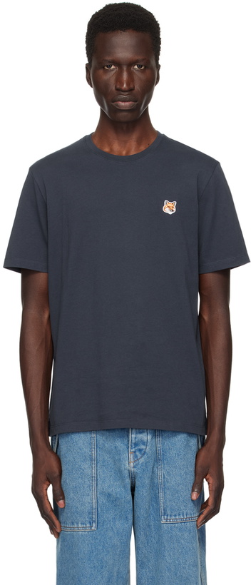 Photo: Maison Kitsuné Navy Fox Head T-Shirt