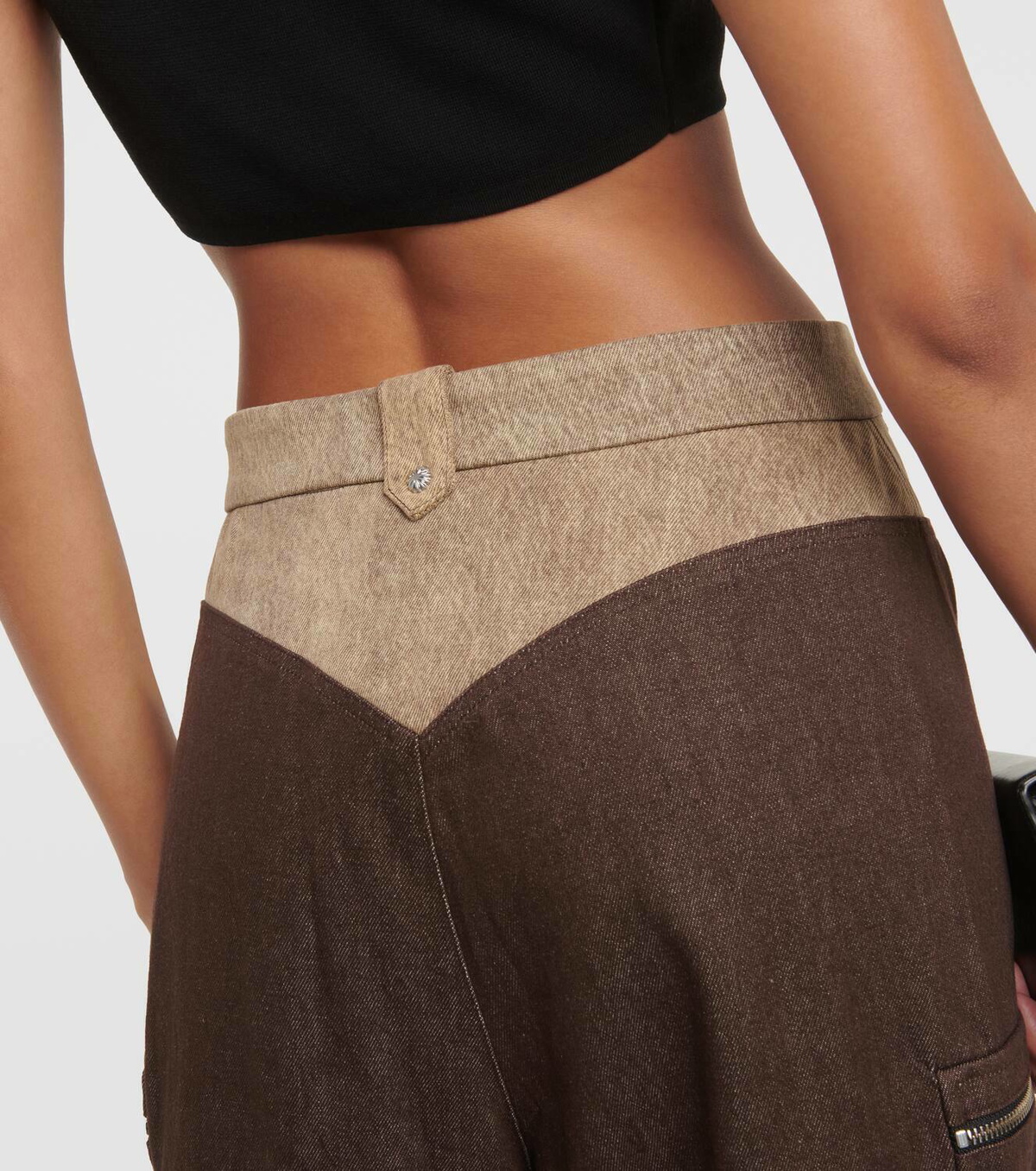 Didu High-rise wide-leg cotton cargo pants