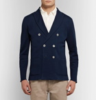 Lardini - Navy Unstructured Double-Breasted Cotton Blazer - Men - Navy