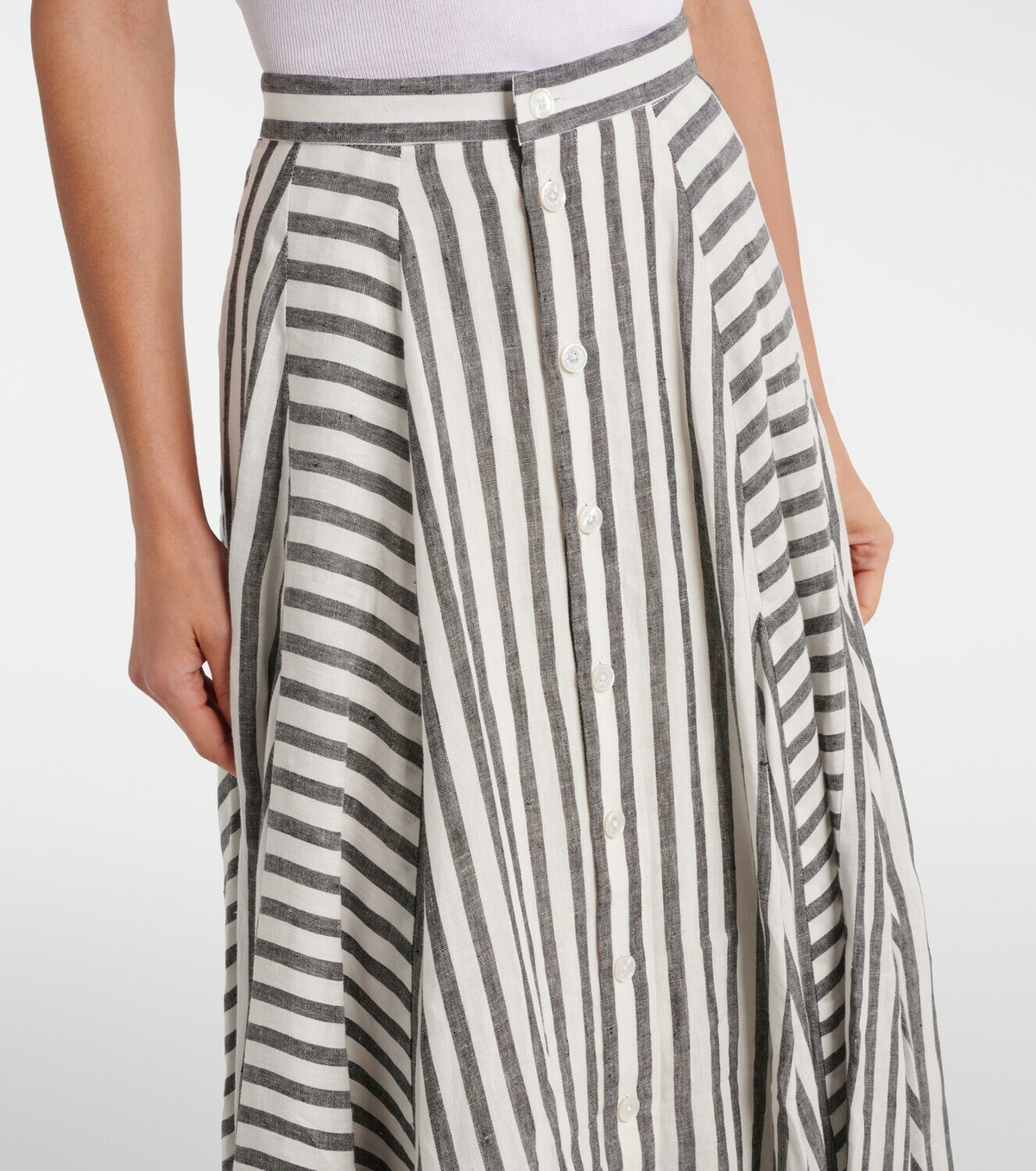 Ralph Lauren Collection Shamus striped linen maxi skirt