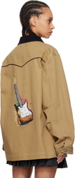 Andersson Bell Beige Guitar Printed Cotton Jacket