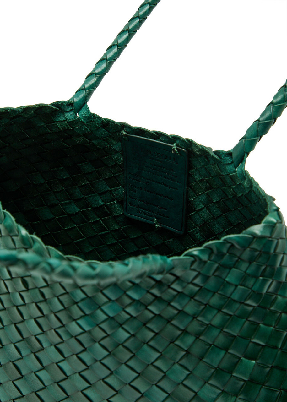 Dragon Diffusion Santa Croce Big Woven Leather Tote bag - Green - One Size