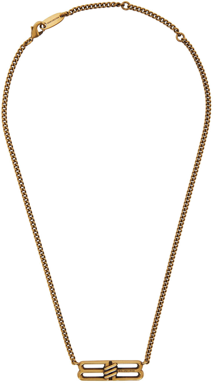 Balenciaga Gold BB Icon Necklace Balenciaga