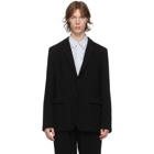 Comme des Garcons Homme Deux Black Wool Thick Serge Blazer