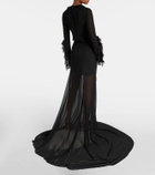 Mônot Draped crêpe maxi skirt