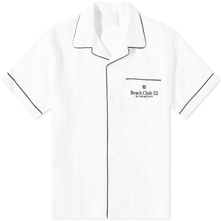 Photo: Givenchy Men's Beach Club 52 Hawaiian Shirt in Optic White