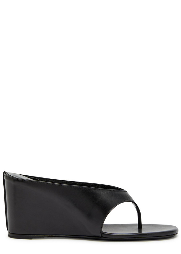 Photo: Jude Yaga 70 Leather Wedge Mules Black